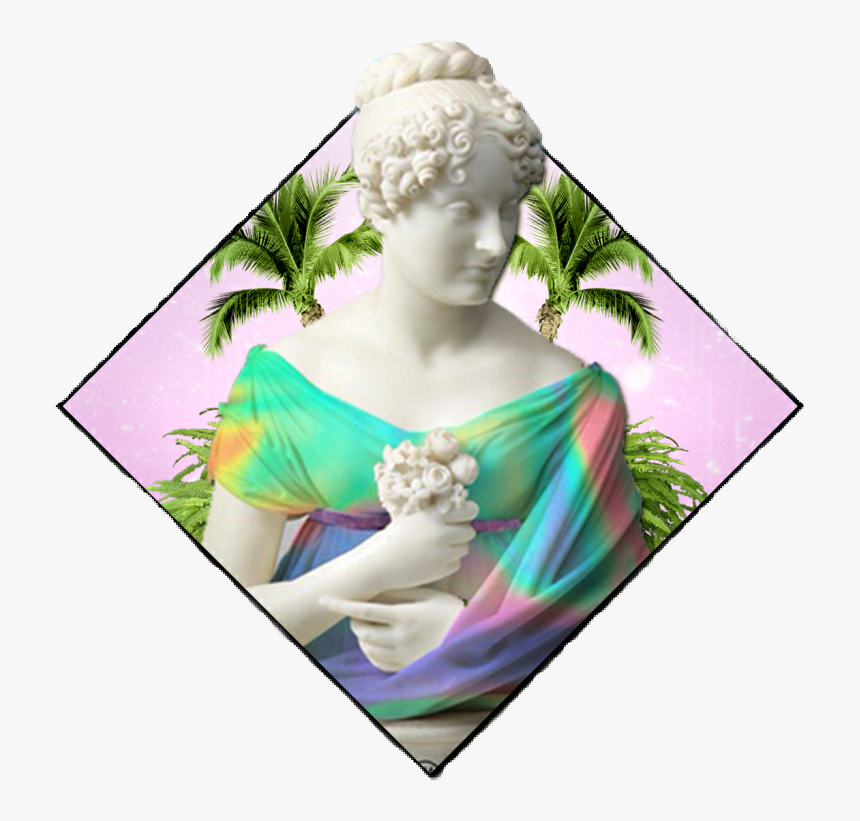 Vaporwave Aesthetic Vapor Blue Pink Purple Green Palmer - Vaporwave Aesthetic Art Statue, HD Png Download, Free Download