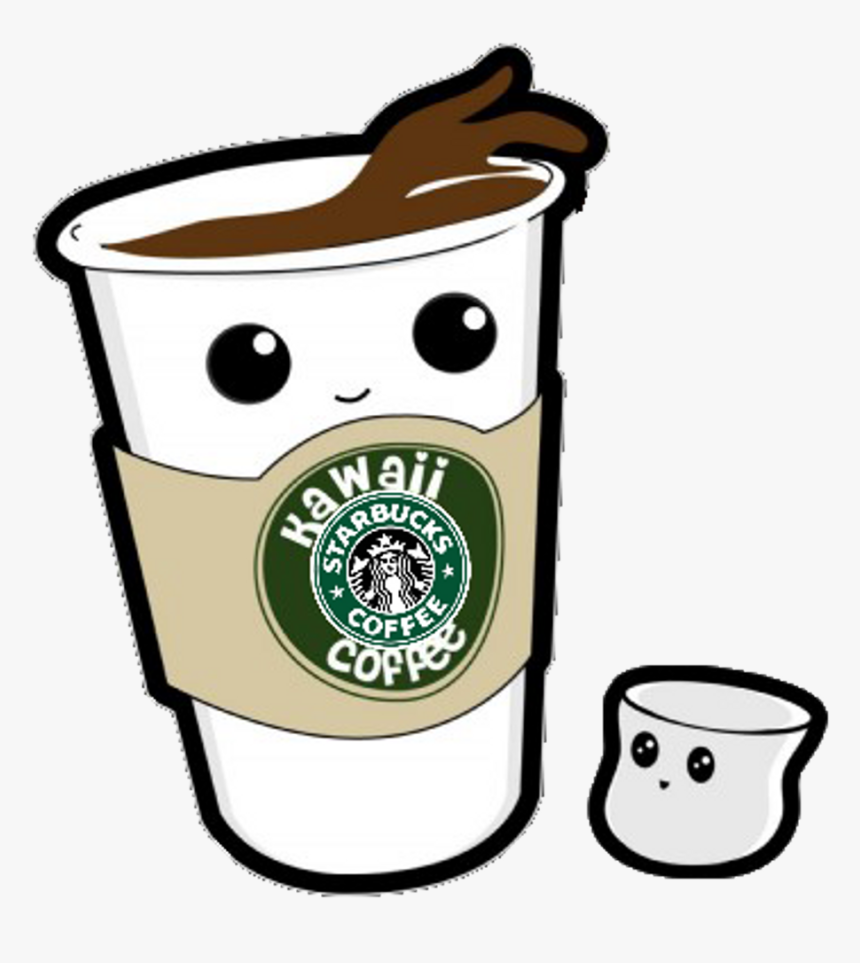 Kawaii Coofee Starbucks Kawaii Starbucks Cooffee @pus - Dibujos Kawaii De Cafe, HD Png Download, Free Download