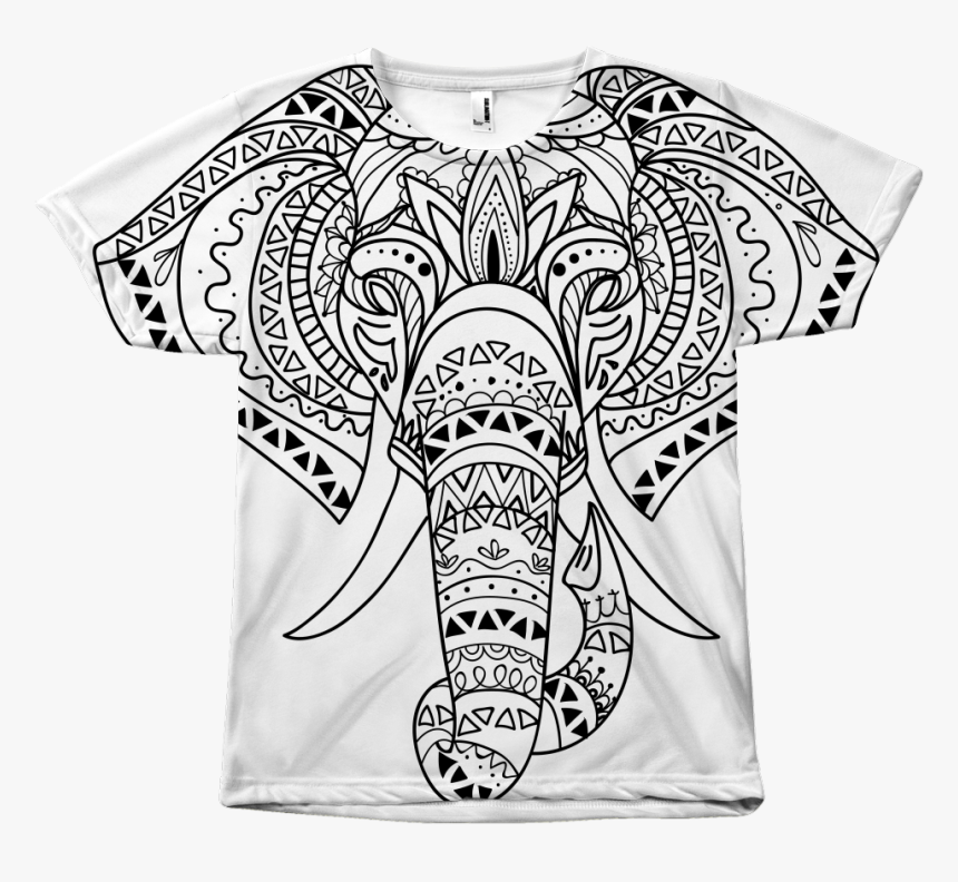 Tribal Elephant Tee - Elephant Vector Black And White, HD Png Download, Free Download