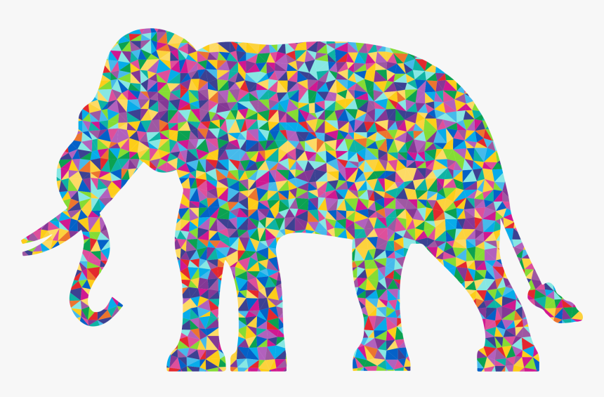 This Free Icons Png Design Of Low Poly Prismatic Elephant - Asian Elephant, Transparent Png, Free Download