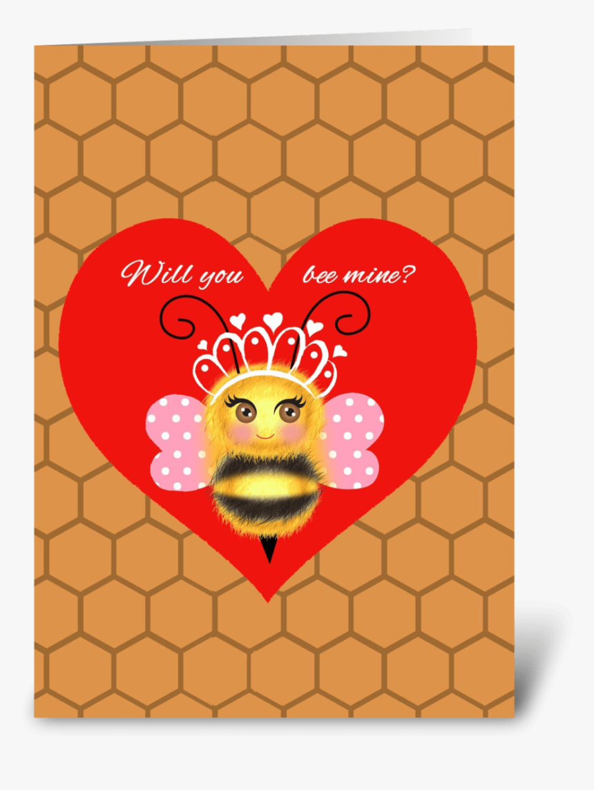 Bee Mine Greeting Card - Heart, HD Png Download, Free Download