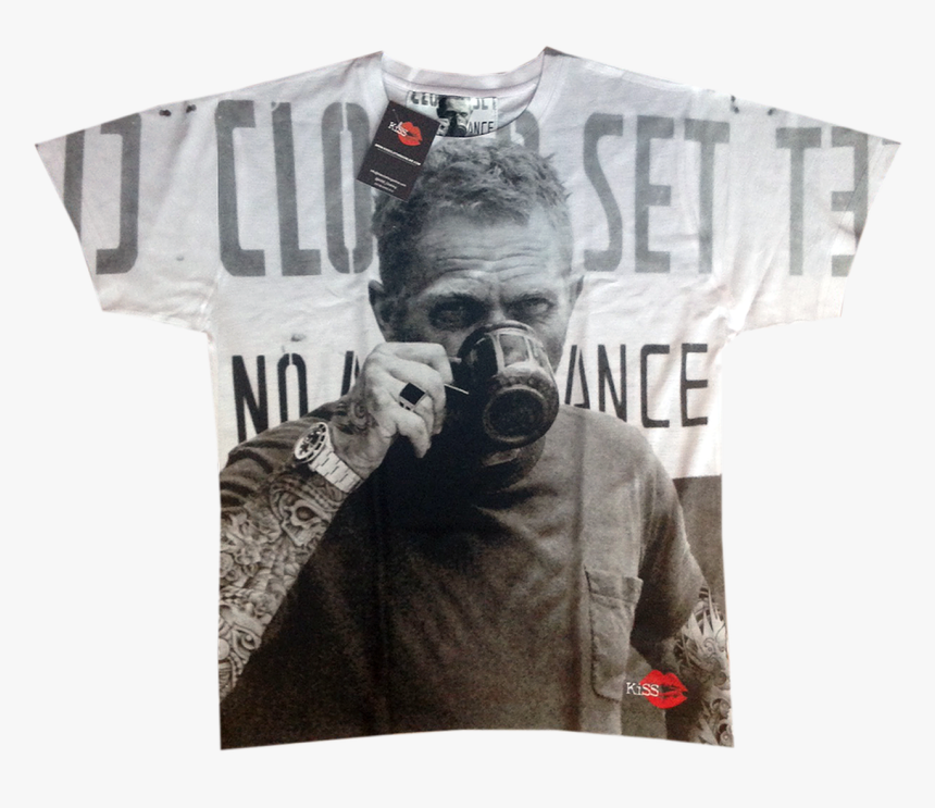 Tattooed Steve Mcqueen Kiss All Over T-shirt - Ron Galella Steve Mcqueen, HD Png Download, Free Download