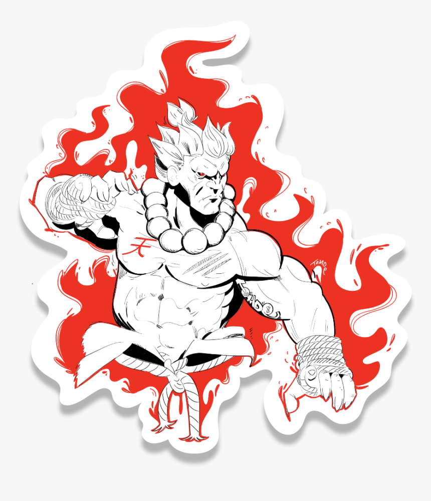 Street Fighter Akuma Swirling With Evil Energy - Cartoon, HD Png Download, Free Download