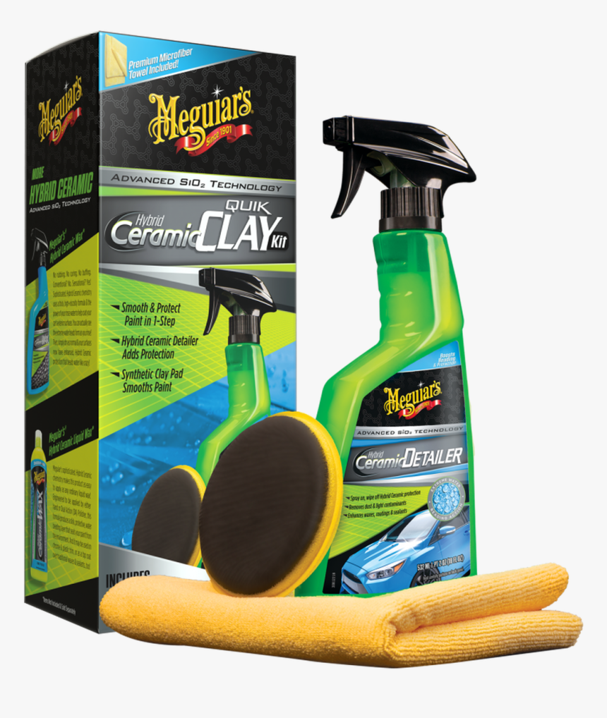 Meguiar’s Hybrid Ceramic Quik Clay And Ceramic Detailer - Meguiars Ceramic Clay Kit, HD Png Download, Free Download