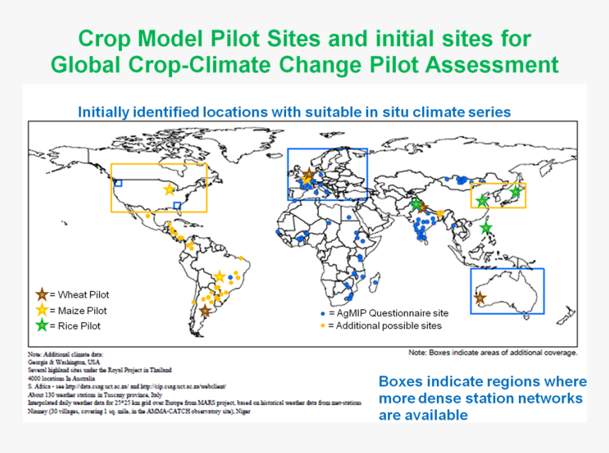 A Map Of Pilot Sites For Agricultural And Climate Modeling - Map, HD Png Download, Free Download