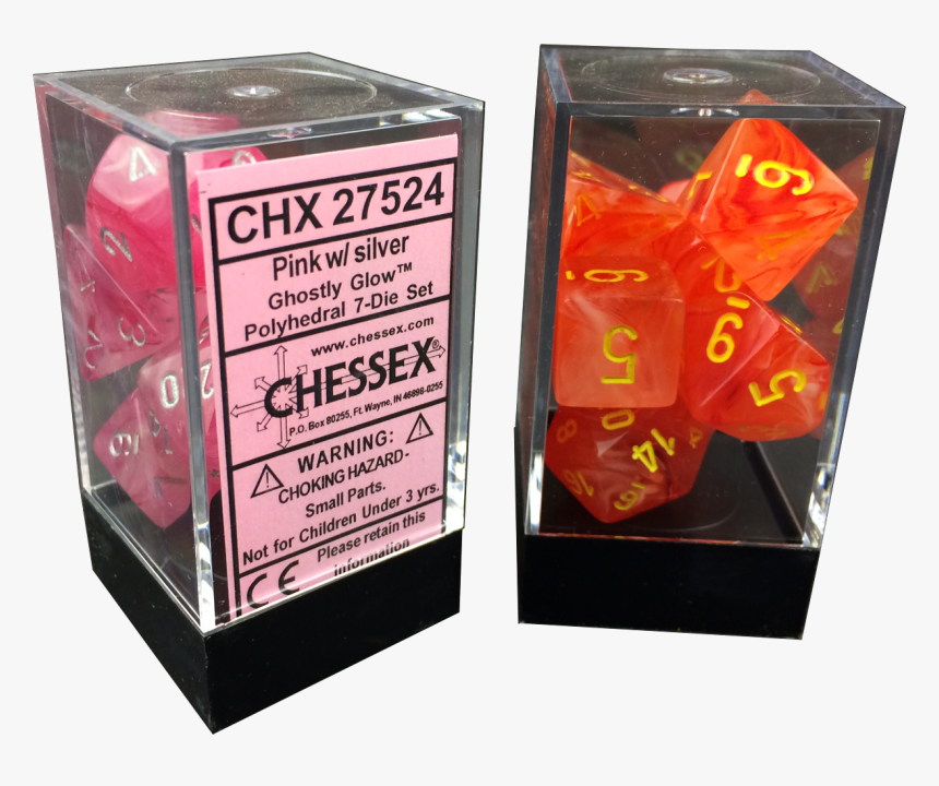 Dice Box 7 Die Set Ghostly Glow 2 Colors - Dice Game, HD Png Download, Free Download