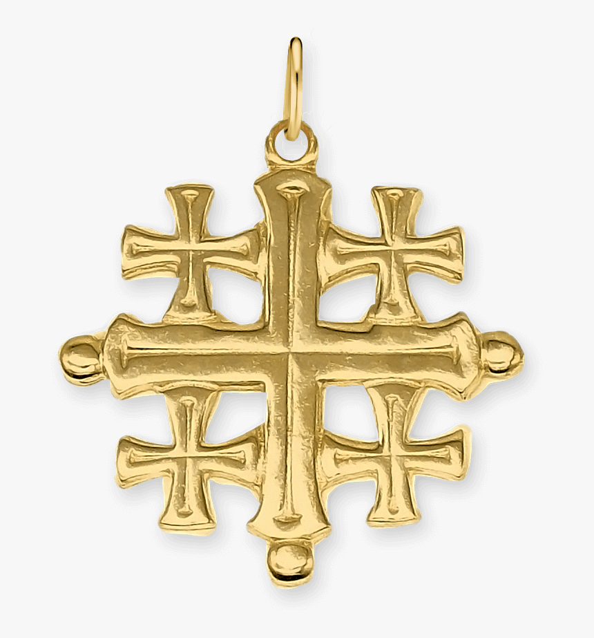 14k Gold Fancy Jerusalem Cross - Locket, HD Png Download, Free Download