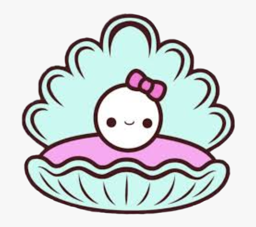 #seashell #seashells #seashellsticker #pearl #pearlshell - Conchas De Mar Kawaii, HD Png Download, Free Download