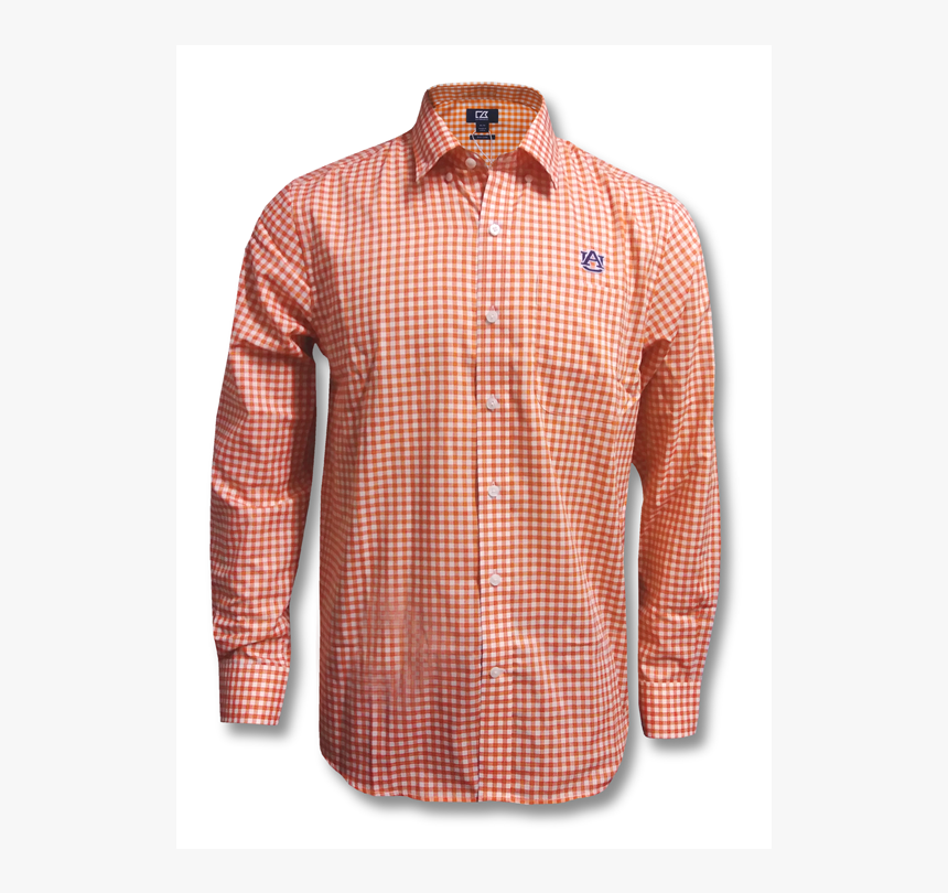 Button Down Shirt Png - Orange Mens Button Shirt, Transparent Png, Free Download