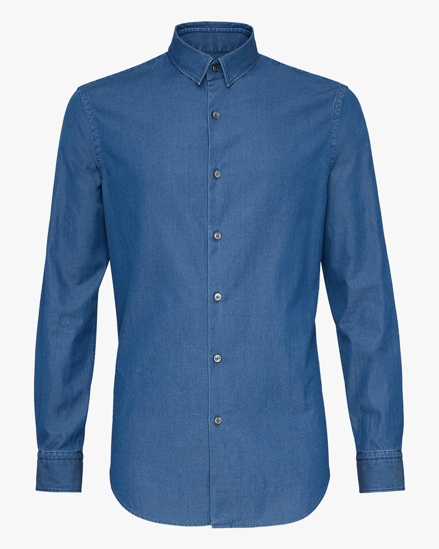 Hidden Btutton Down Denim Shirt - Button Down Shirt Transparent, HD Png Download, Free Download