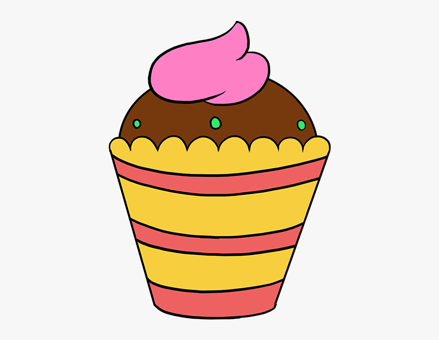 Sweet Drawing Cupcake Transparent Png Clipart Free - Easy Drawing Of Ice Cream With Colour, Png Download, Free Download