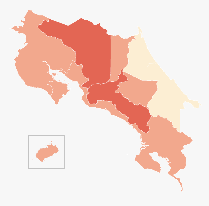 Cov#19 Outbreak Cases In Costa Rica - Costa Rica Map Png, Transparent Png, Free Download