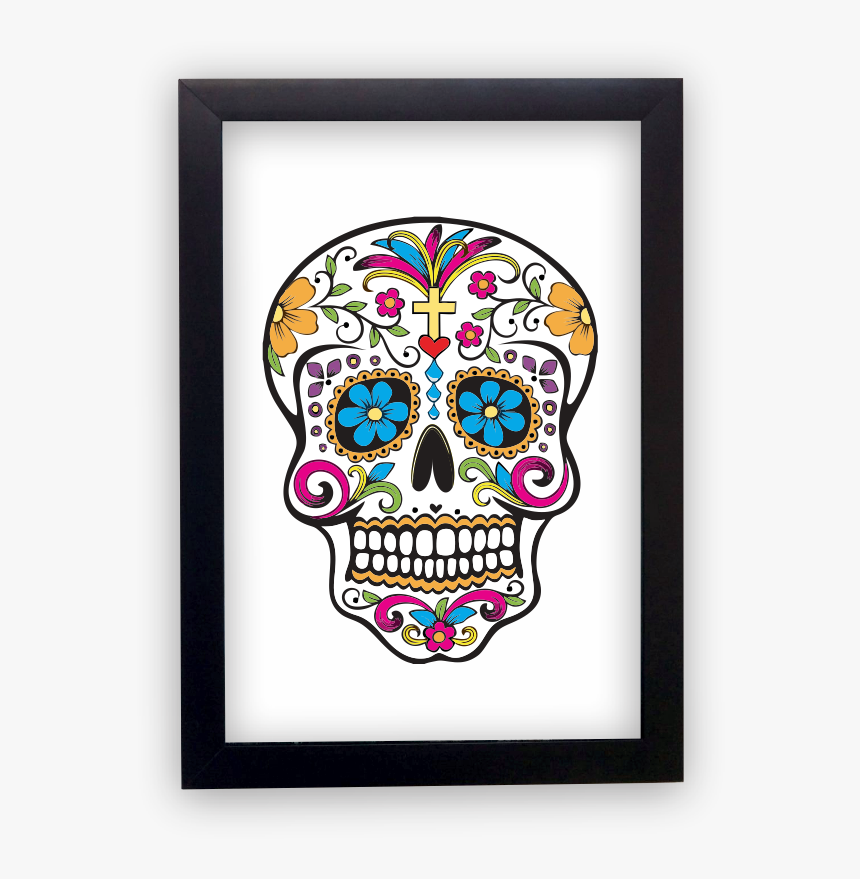 Day Of The Dead Color Skull, HD Png Download, Free Download