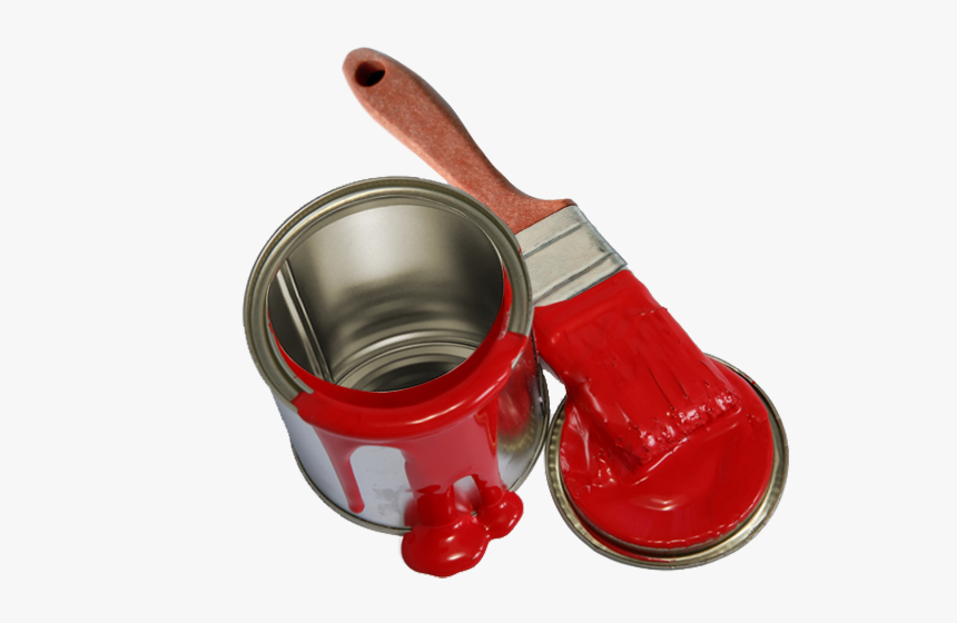 Metal Paint Cans, Empty With Lid Removed - Paint Tin And Brush, HD Png Download, Free Download
