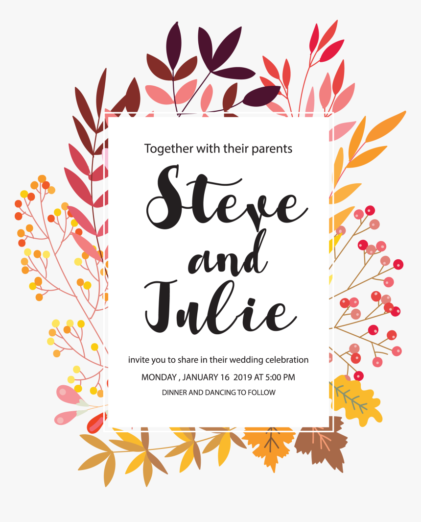 Transparent Title Box Png - Fall Leaf Save The Date, Png Download, Free Download