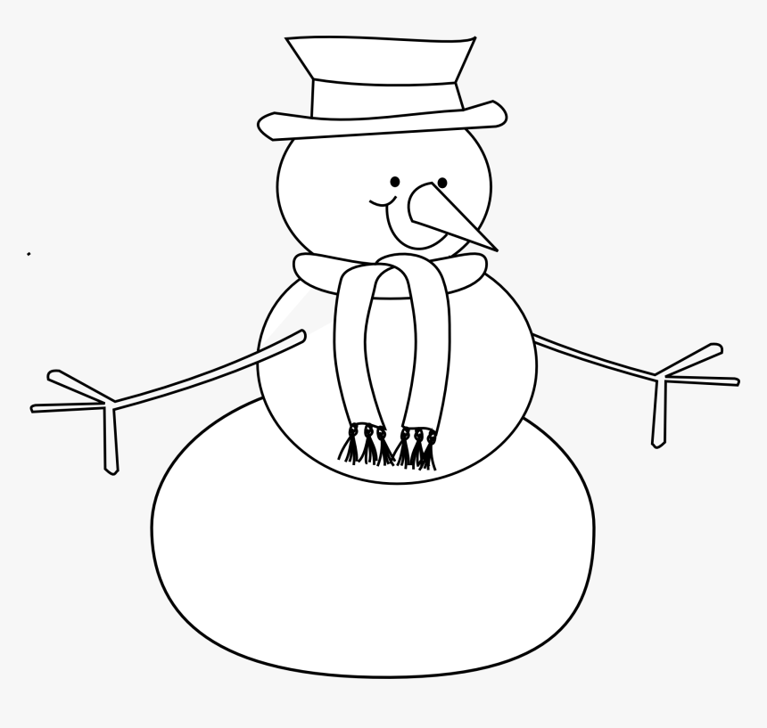 Snowman 1,855×1,676 Pixels - Black And White Snowman Clip Art, HD Png Download, Free Download