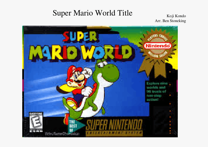 Super Mario World- Title Sheet Music For Flute, Clarinet, - Super Mario World Snes, HD Png Download, Free Download