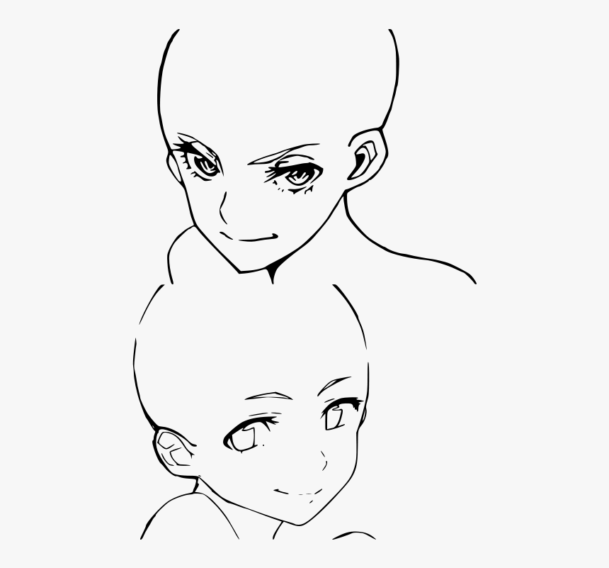 Anime Boy Face Template, HD Png Download kindpng