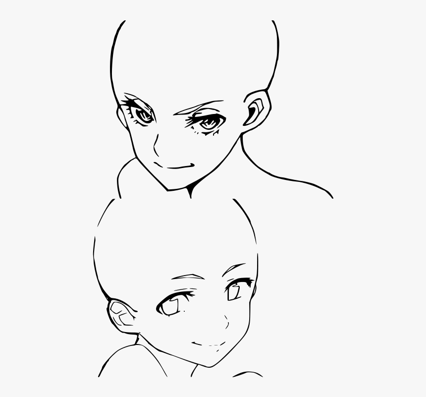 Anime Boy Face Template, HD Png Download, Free Download