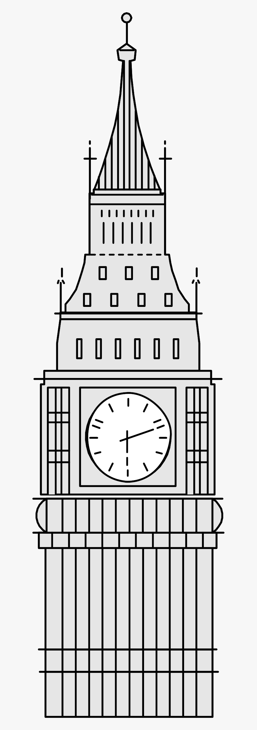 Ben Clipart Black And White - Clip Art Of Big Ben, HD Png Download, Free Download
