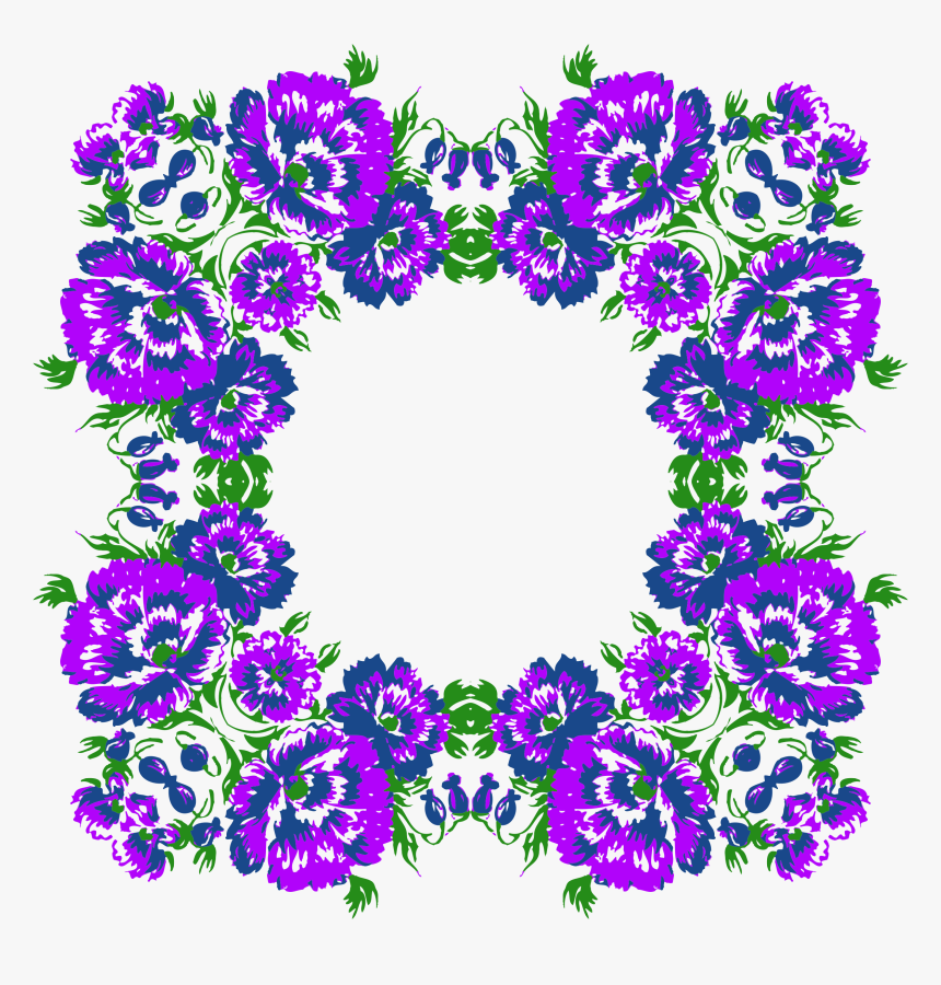 Floral Wreath Frame Variation 2 Clip Arts - Flowers Design, HD Png Download, Free Download