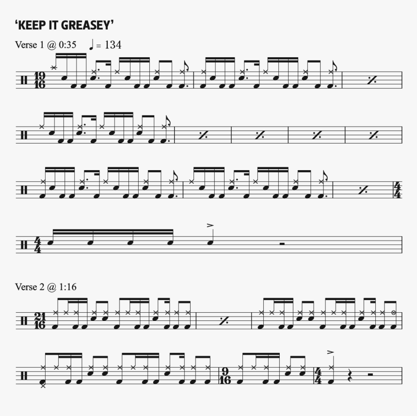 Keep It Greasy Drum Chart, HD Png Download, Free Download