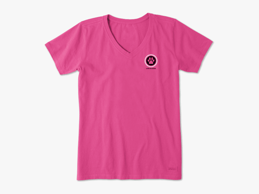 Women"s Paw Print Coin Crusher Vee - Pink T Shirt Back, HD Png Download, Free Download
