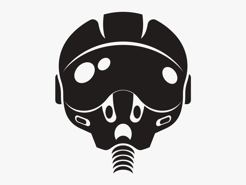 Pilot Helmet Silhouette - Pilot Pesawat Tempur Kartun, HD Png Download, Free Download