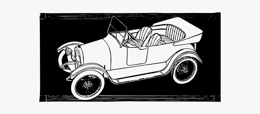 White Car Sketch - Antique Car, HD Png Download, Free Download