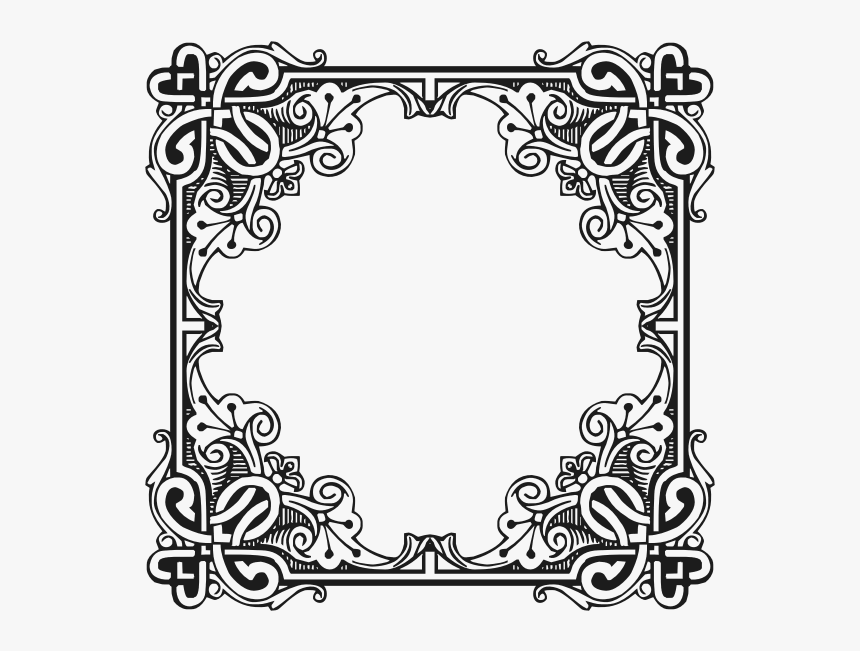 Vintage Floral Cross Vector Image - Transparent Medieval Border, HD Png Download, Free Download