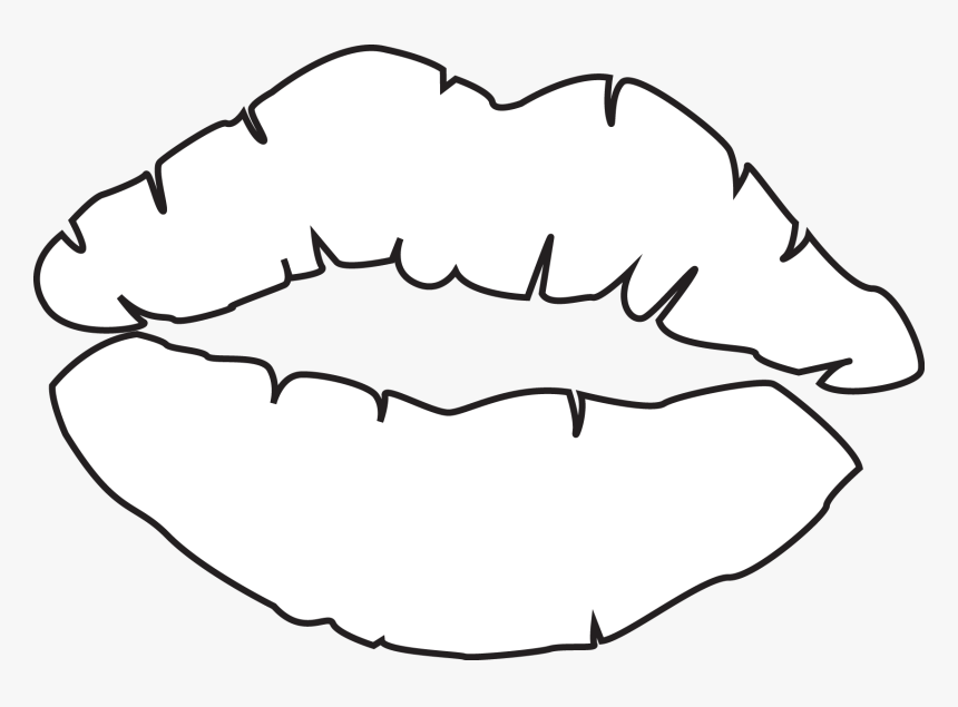 Drawings Kissing Lips Of - Kiss Lips Coloring Pages, HD Png Download, Free Download