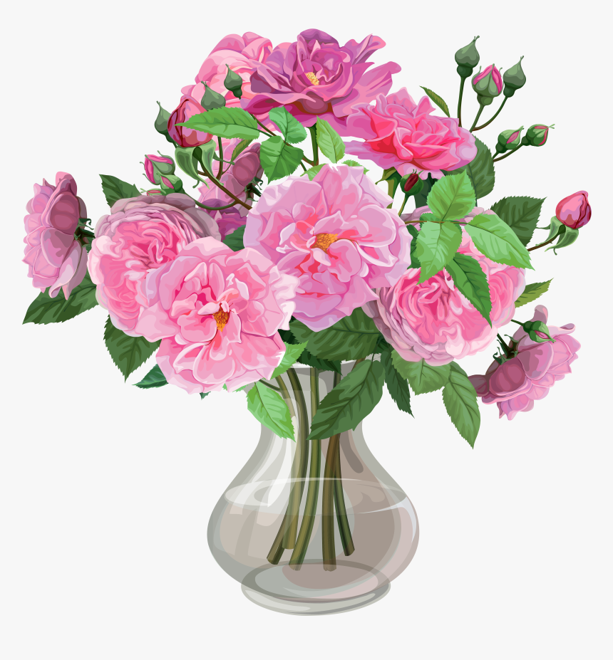 Roses Bouquet Png Alpha - Flower Vase Transparent Background, Png Download, Free Download