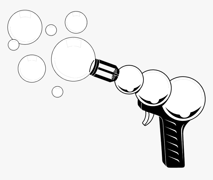 Gun Toy Free Stock Photo Illustration Of A Bubble Gun - Bubble Gun Black And White Clipart, HD Png Download, Free Download