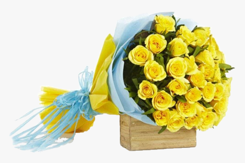 2dozen Yellow Roses Bouquet - Yellow Bunch Of Flowers, HD Png Download, Free Download