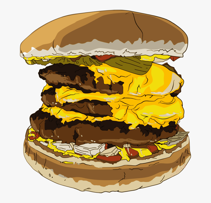 Delicious Cheese Burger Cartoon Png, Transparent Png, Free Download