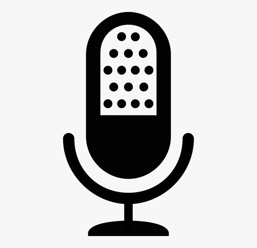 Line,black And White,microphone - Recording Clipart Black And White, HD Png Download, Free Download