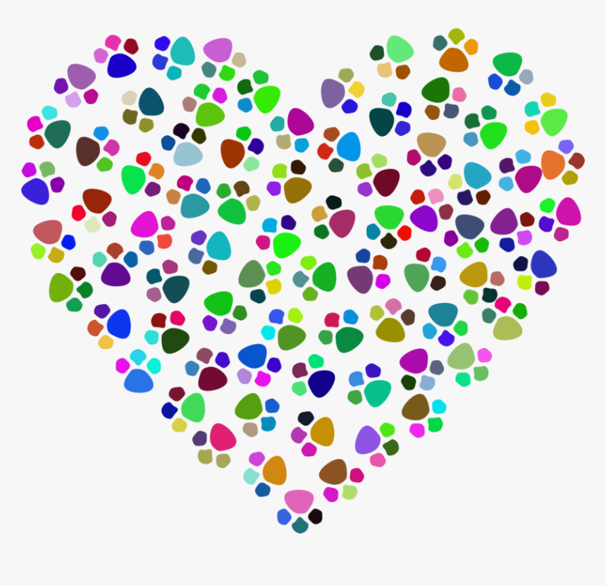 Heart,symmetry,area - Heart With Paw Print, HD Png Download, Free Download