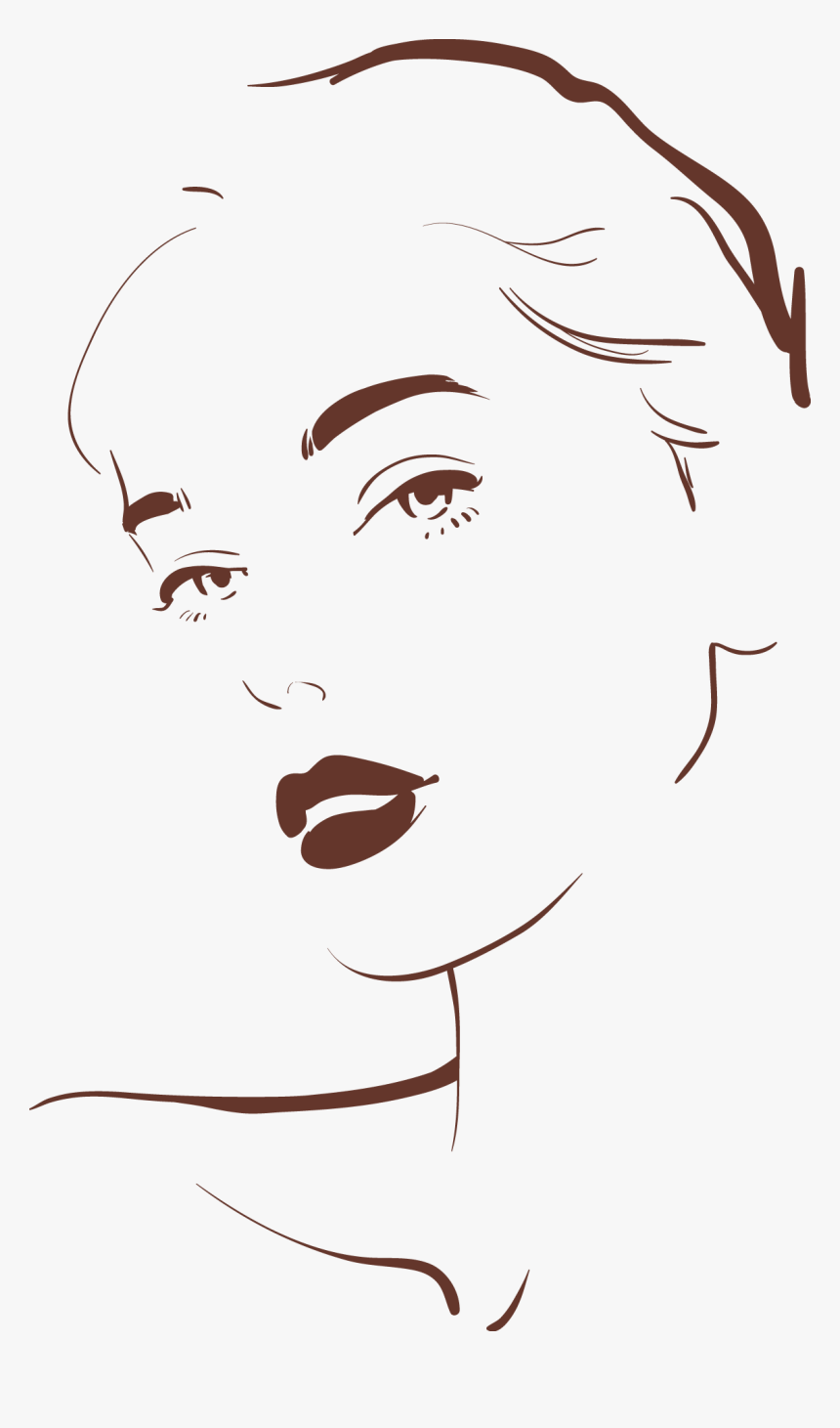 Drawing Woman Face Illustration - Woman Face Illustration Png, Transparent Png, Free Download