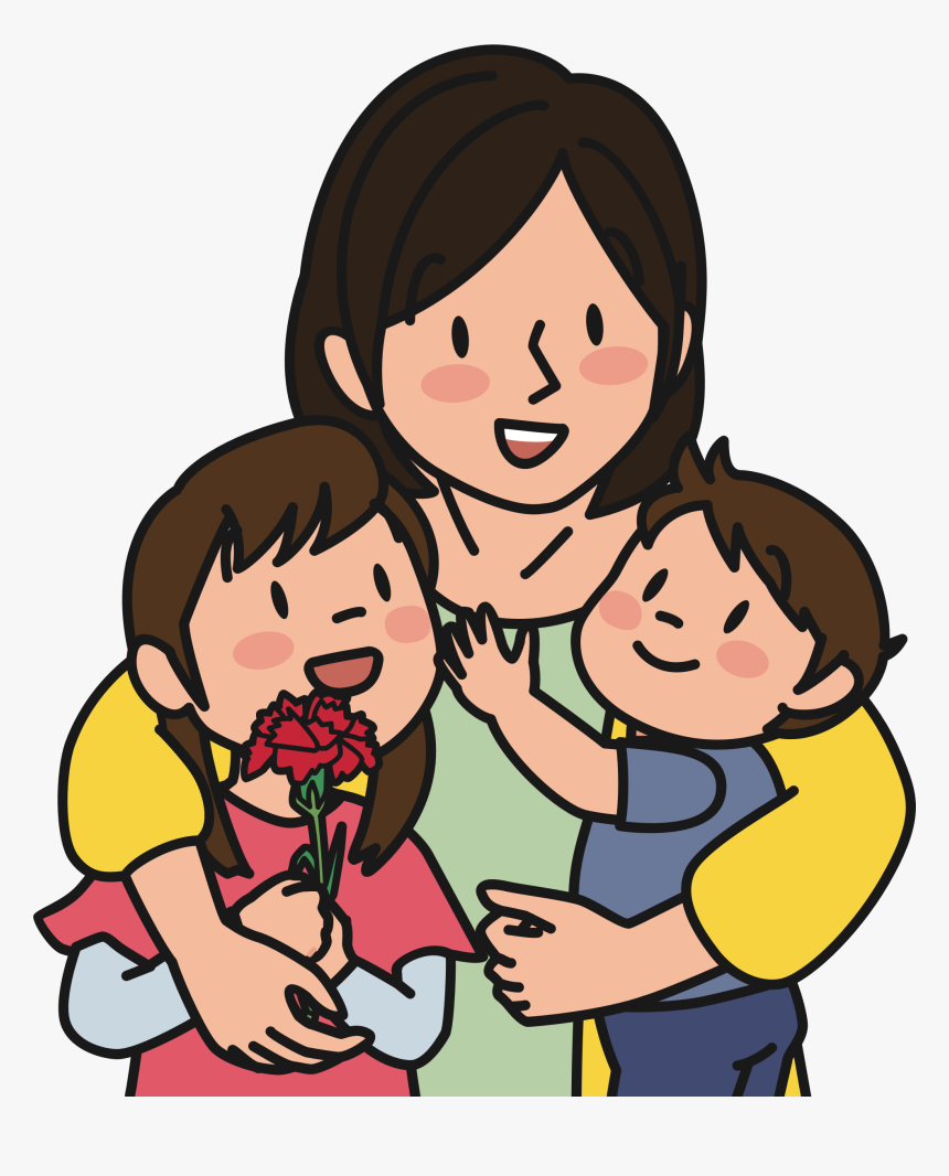 Mother And Children - Mother With Children Clipart, HD Png Download, Free Download