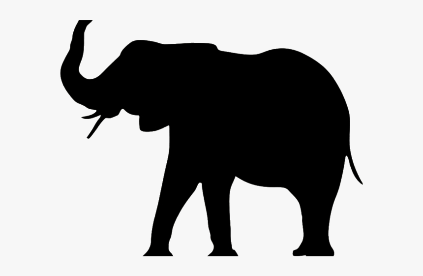 Elephant Asian Clipart Huge Silhouette Trunk Up Transparent - Silhouette Transparent Elephant, HD Png Download, Free Download