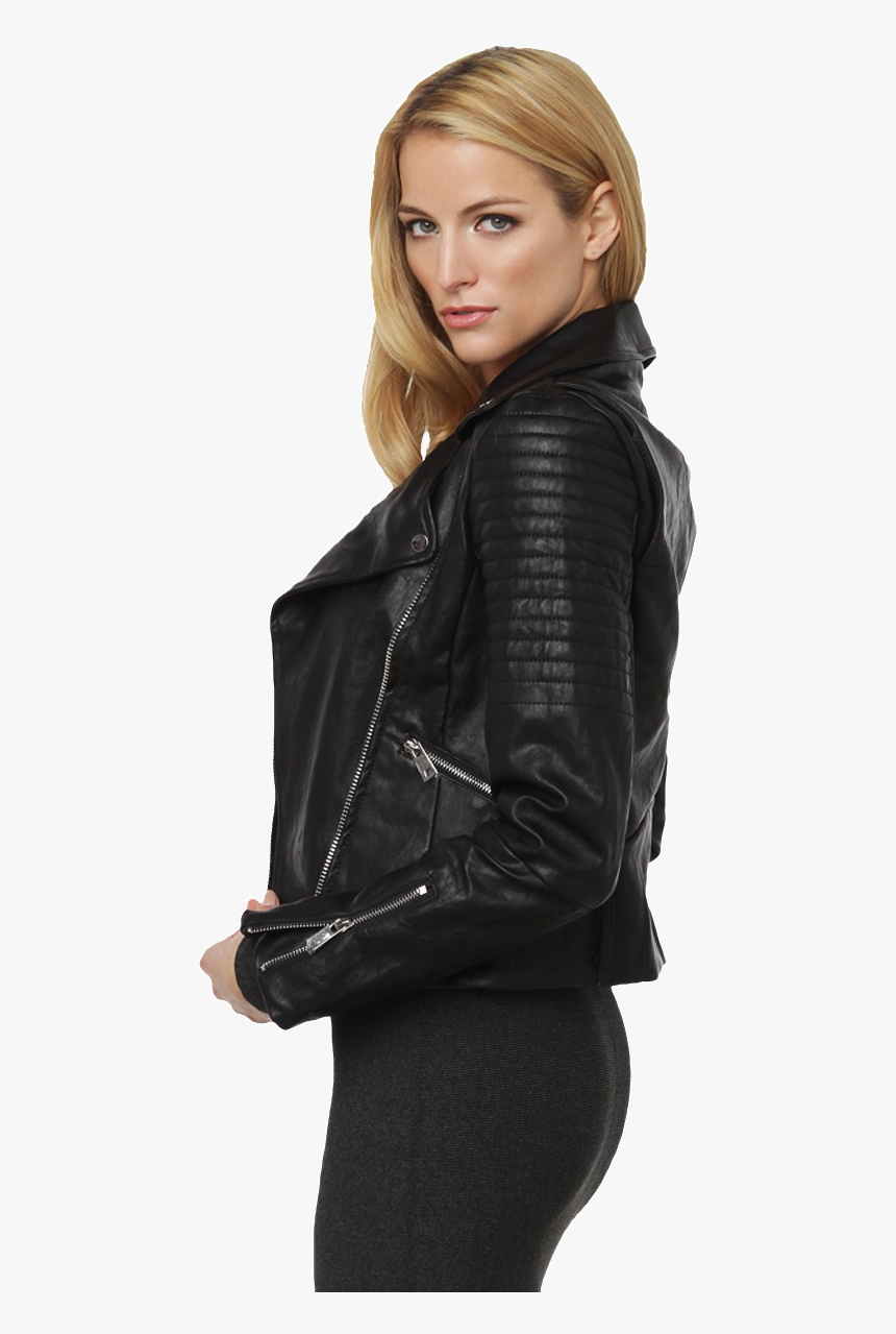 Bad Girl Girl Leather Jacket , Png Download - Girl In Leather Jacket ...