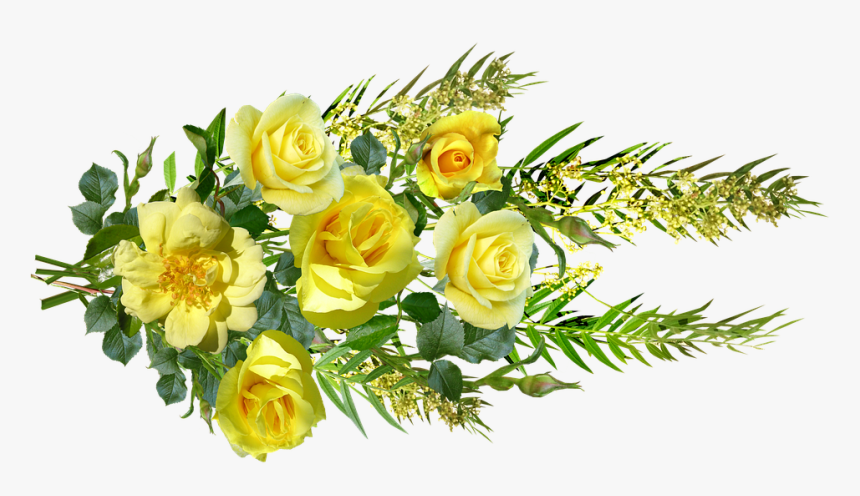 Flowers, Bouquet, Roses, Yellow, Blooms, Arrangement - Yellow Flower Bouquet Png, Transparent Png, Free Download