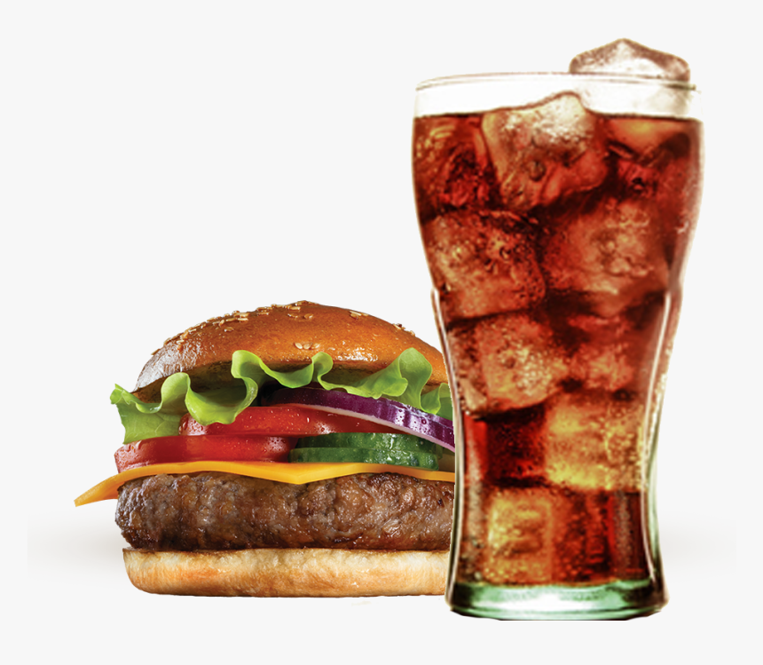 Hamburger Coke Fries French Burger Diet Coca-cola Clipart - Hamburger And Coca Cola, HD Png Download, Free Download