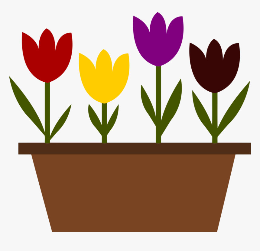Heart,plant,flower - Clip Art Of Flower Pot, HD Png Download, Free Download