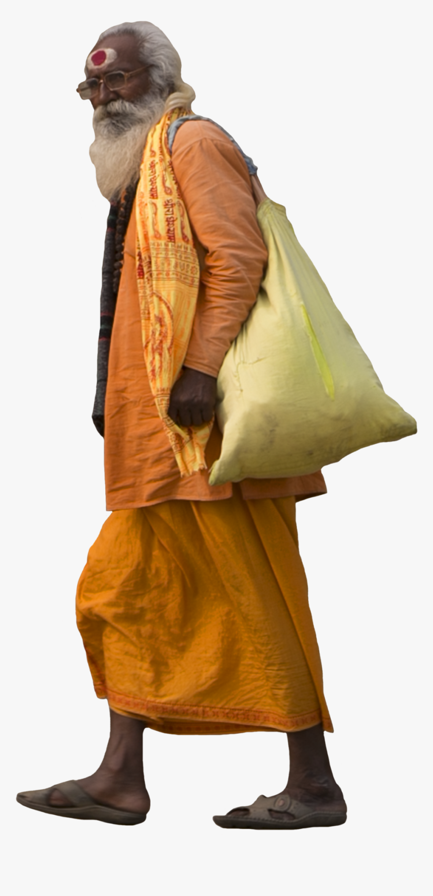 Jugaad Render, Sadhu Walking, Man Walking Indian Cutout - Indian People Walking Png, Transparent Png, Free Download