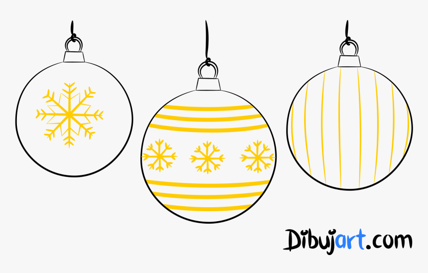 Cómo Dibujar Unas Bolas De Navidad - Dibujos De Bolas De Navidad, HD Png Download, Free Download