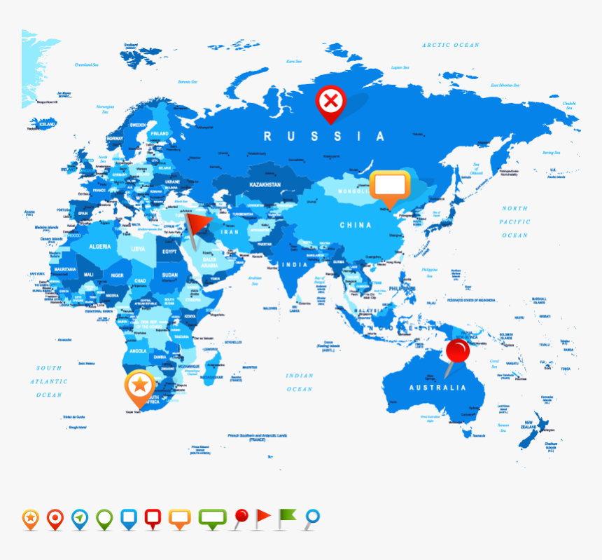 World Map Vector With Names, HD Png Download, Free Download