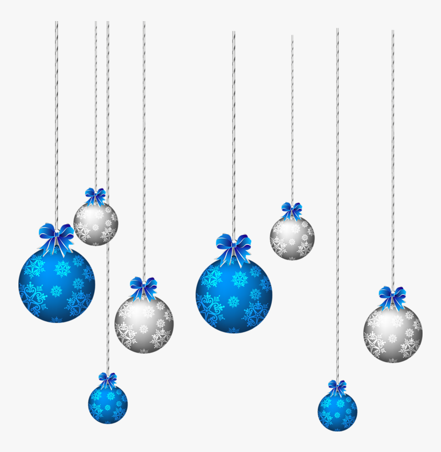 #christmas #balls #ball #ornament #blue #silver - Blue Ornament Clip Art, HD Png Download, Free Download