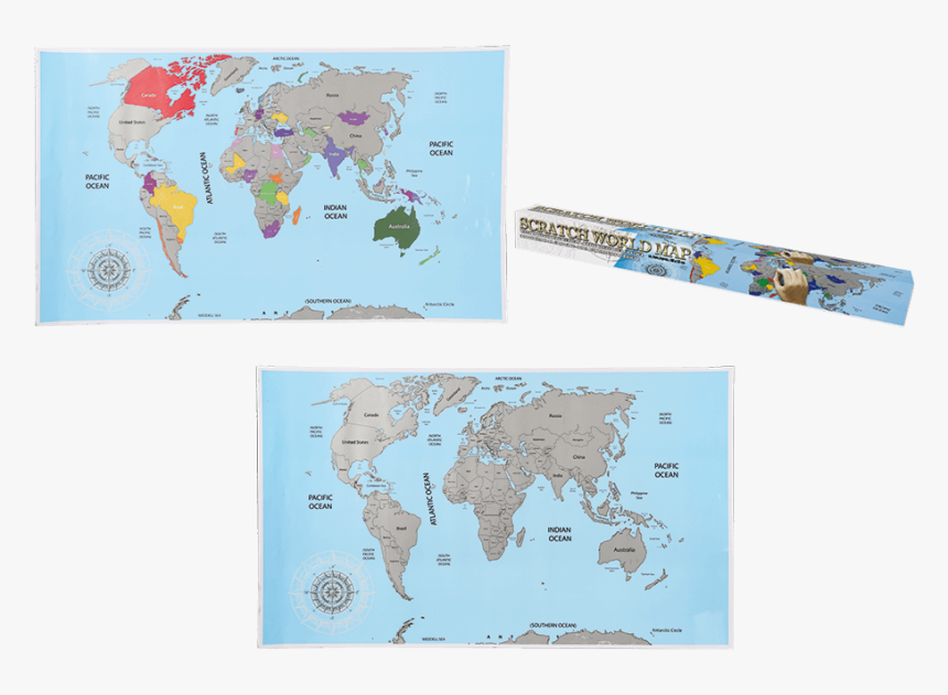 Scratch World Map Blue, HD Png Download, Free Download