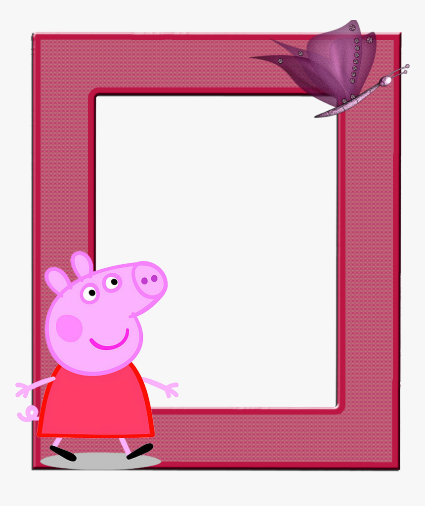 Marcos, Invitaciones, Tarjetas O Etiquetas De Peppa - Moldura Para Foto Peppa Pig, HD Png Download, Free Download